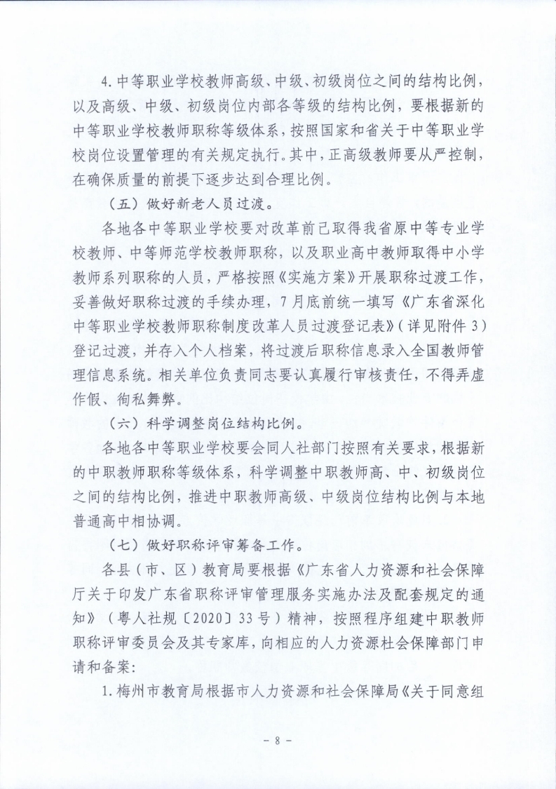 梅市人社函〔2021〕104号梅州市人力资源和社会保障局 梅州市教育局于印发《梅州市深化中等职业学校教师职称制度改革实施工作方案》的通知.pdf_page_08.jpg